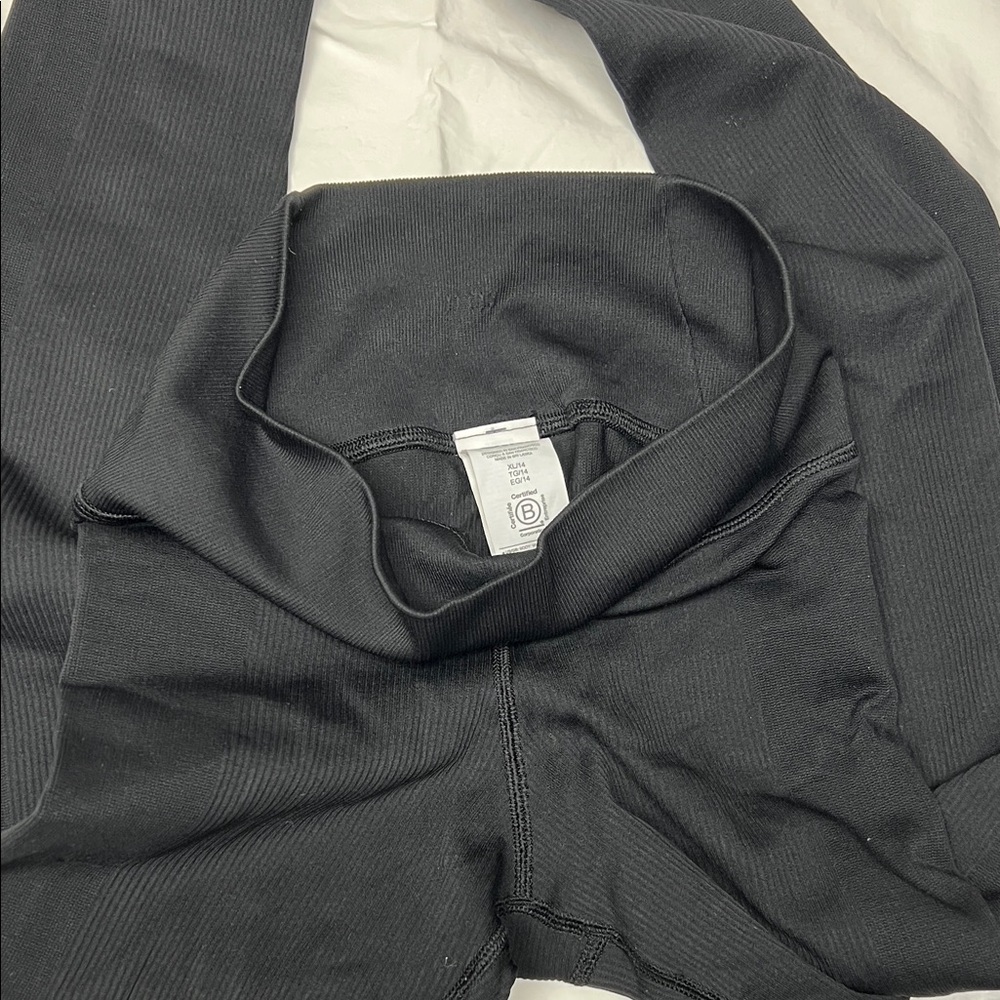 Athleta Black Ribbed Leggings